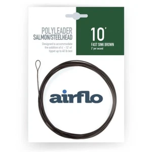 AIRFLO POLYLEADER SALMON EXTRA STRONG 10' FOOT FAST SINK BROWN - FREE US SHIP - Picture 1 of 2