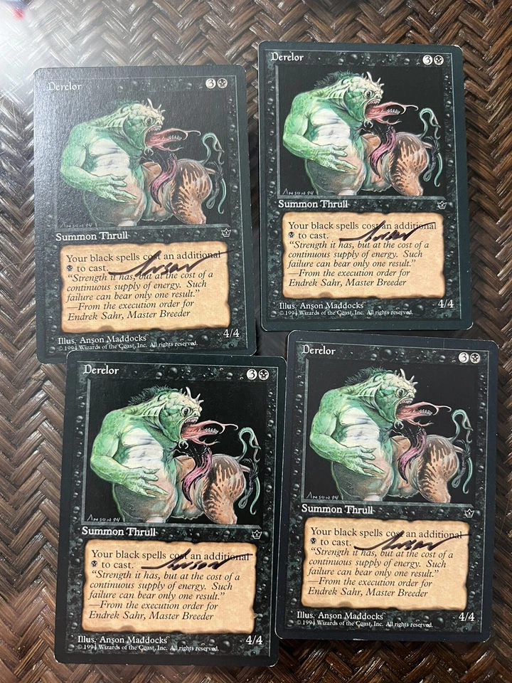 Mtg. Derelor. Fallen Empires. Signed. Playset. - Image 1 of 1