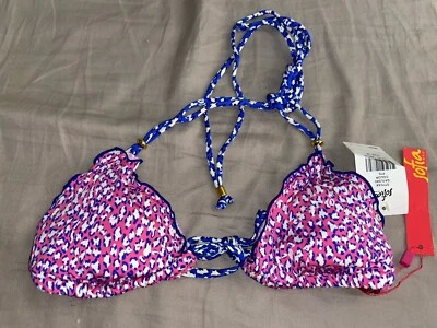 Traje de baño Sofia by Vix con volantes festoneado triángulo halter bikini top M rosa (B9) Foto 1 de 2