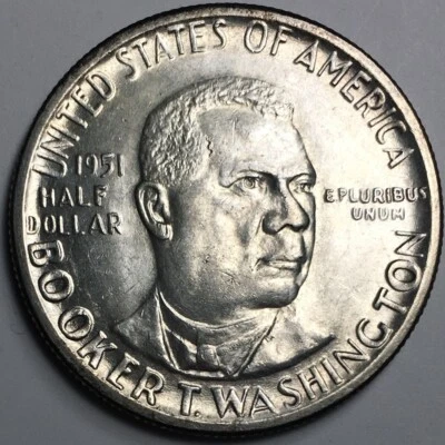 1951 Booker T Washington Silver Half Dollar - UNC Uncirculated KM#198 - 3921PC - Image 1 of 4