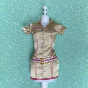 Barbie Doll I Can Be Zookeeper Tan Beige Belted Satin Dress Safari Outfit - Picture 1 of 4