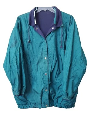 Chaqueta de lluvia a presión verde vintage para mujer sin marca talla 24 Foto 1 de 4