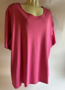 Southern Lady Womens Pink Short Sleeve T-shirt Scoop Neckline Party Pink 2X NWT - Picture 1 of 7