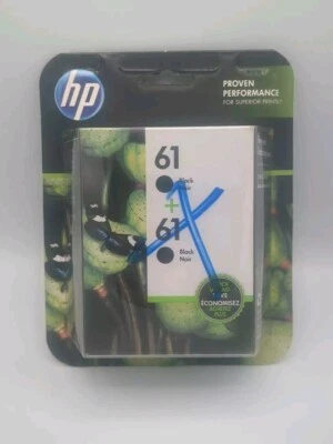 HP 61 Black Ink Twin Pack Original Genuine Authentic 2 Pack Exp 02/2017 *AS-IS* - Image 1 of 3