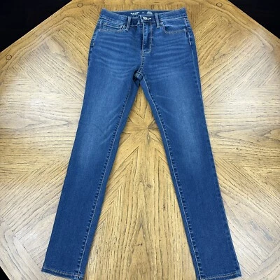 Pantalones de mezclilla Rockstar azul marino antiguo talla 12 tiro alto ajustados cintura ajustable para niñas Foto 1 de 4