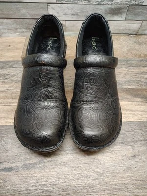 Zuecos sin cordones BOC Born Concept Peggy negros florales C45797 zapatos talla 8,5 M Foto 1 de 4