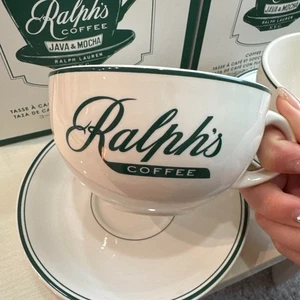 Ralph Lauren Ralph's Coffee Mug Cup & Saucer Set Porcelain - Picture 1 of 7