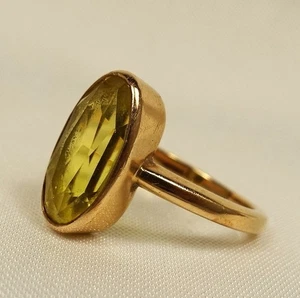 russischer Beryll Ring 583 Rotgold Gold um 1980 / CU 330(23) - Bild 1 von 7