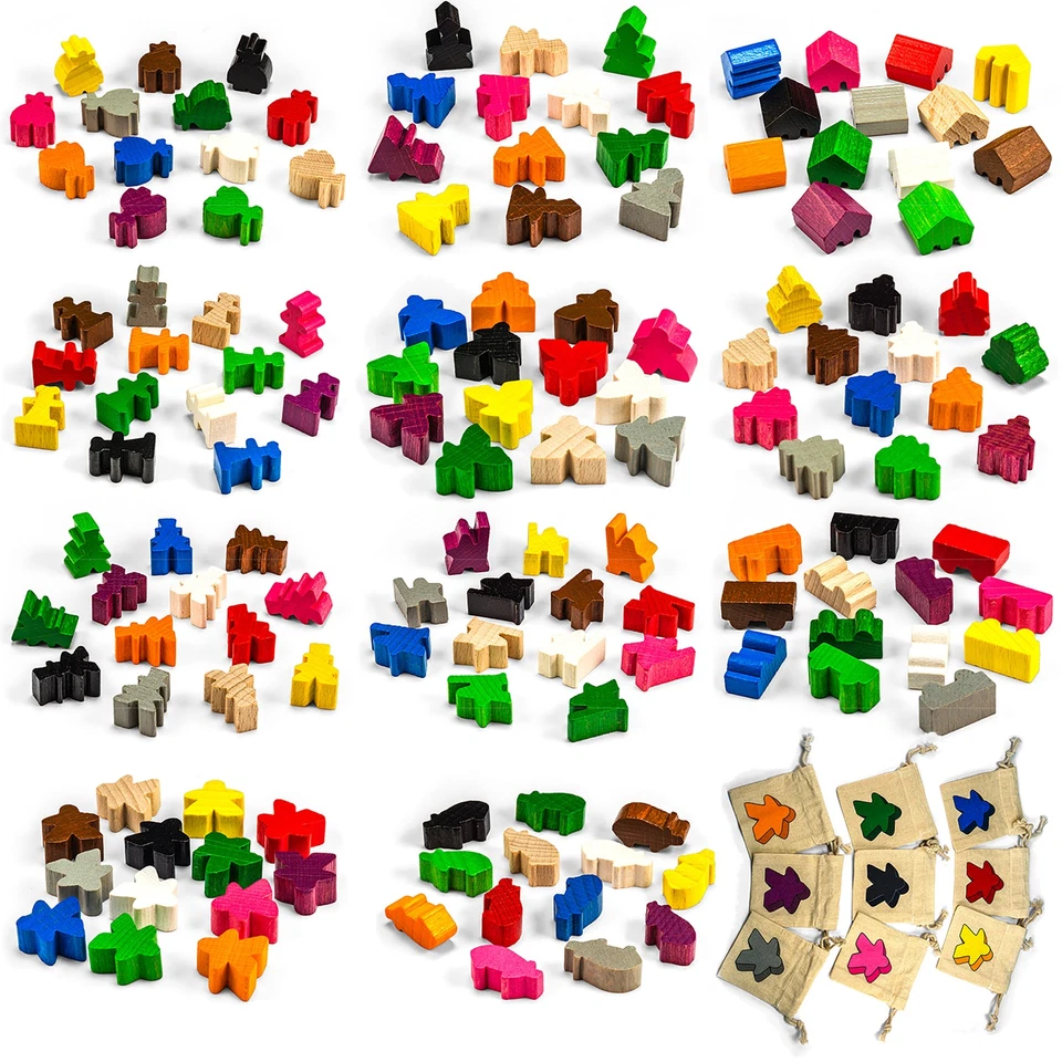 Einzelne Carcassonne Ersatzteile Holz-Figuren Spiel-Steine Spielfiguren aus Holz - Bild 1 von 1