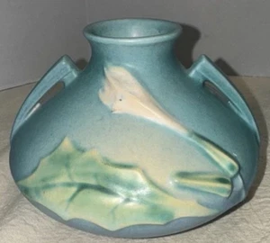 1937 Roseville Thornapple Blue/Turqoise/Green/ Cream Vase Vintage Art Pottery - Picture 1 of 5