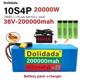 Batería recargable Li-Lon 36V 10S4P 200Ah con cargador BMS 42V 2A - Imagen 1 de 6