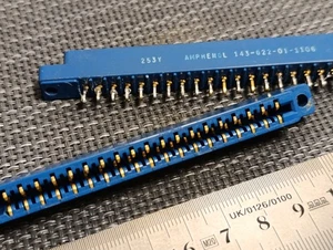 AMPHENOL 143-022-01 7923 POSITION CARD EDGE CONNECTOR Lot Of 2pcs. USED - Picture 1 of 4