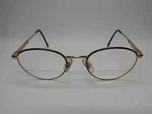 GUCCI Italy Vintage Oval Gold Brown Full-Rim Fashion FLEX Eyeglasses 49-19-135 - Bild 1 von 14