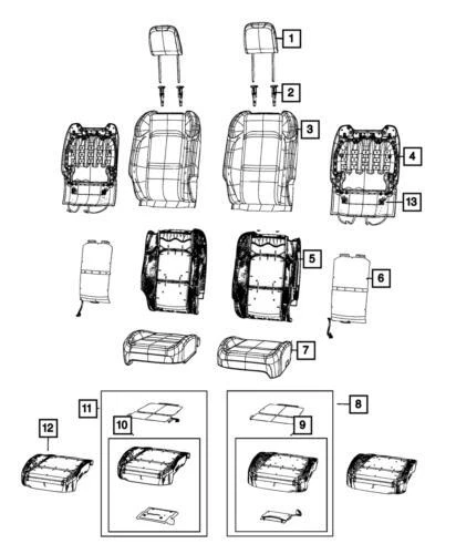 Cubierta trasera de asiento delantera izquierda genuina Mopar 2018-2023 Jeep Wrangler 6PW33TX7AH Foto 1 de 1