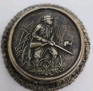 Antike G. Silber Netz Vogel Jäger Hund Gewehr Grasland Vintage deutsche Geldbörse - Bild 1 von 15
