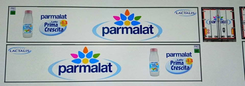 Grafica adesiva "Parmalat" x semirimorchi Herpa 1/87 autoproduzione - Immagine 1 di 1