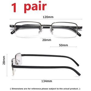 1 PK Half Frame Rectangular Mens Reading Glasses Light Weight Readers Eyeglasses - Picture 1 of 6
