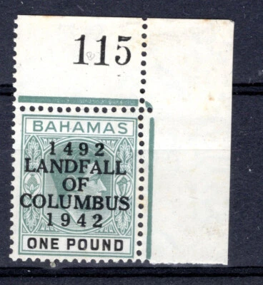 Bahamas 1942 sg 175 £1 grey green & black fine UM / MNH cat £80 - Image 1 of 2