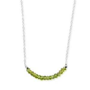 Collar de barra de cuentas de peridoto de plata de ley - Imagen 1 de 1