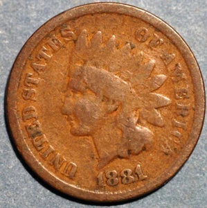 1881 United States 1 Cent Indian Head Cent KM# 90a - Picture 1 of 2