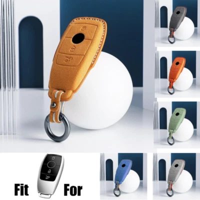 Suede Leather Car Key Case Cover For Mercedes Benz A S C E CLA CLS GCLS GLC AMG Foto 1 de 4