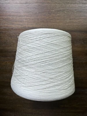 1230g 100% PIMA Cotton Yarn Cone Sheen High-twist #10 Lace White Unbranded - Image 1 of 4