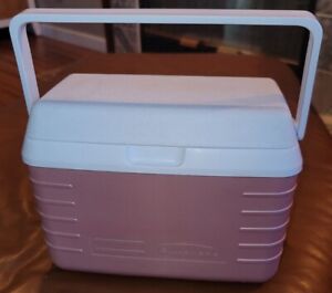 Vintage Mauve/Pink Rubbermaid Cooler Lunch Box Container 3 Can Model 2901 USA