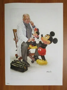 Disney Art Print Poster Mickey & Minnie Mouse with Doctor by William Silver - Picture 1 of 1