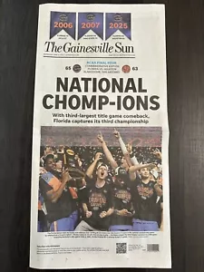 2025 Florida Gators Basketball National Champions Newspaper, NCAA Tournament, UF - Picture 1 of 6