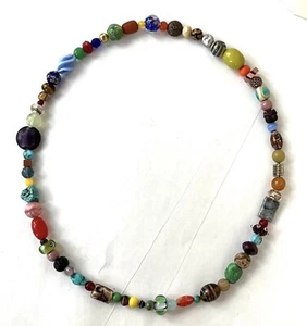 Stunning Necklace Full of One Off Special Stone, Glass, Metal & Other Beads 26" - Picture 1 of 15