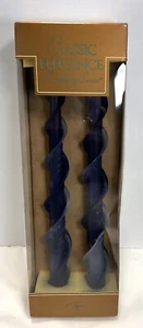 Vintage  Lenox 11"  Twist Wax Taper Candles Blue - Picture 1 of 5