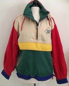 Chaqueta de Esquí Chamonix Años 80 De Colección Para Hombre L "NIEVE" Bordada en la Espalda Colores Primarios - Imagen 1 de 12