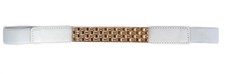 Ladies Women Gold Plate Buckle Skinny Thin Waist Belt Metal Bling UK Fast Ship