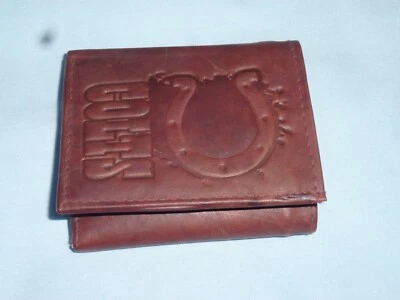 INDIANAPOLIS COLTS   Leather TriFold Wallet     NEW   dkb z ins - Image 1 of 4