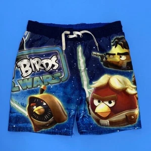 Star Wars Angry Birds Boys' Blue Swim Trunks Mesh Lining SIZE 4/5 - Picture 1 of 3