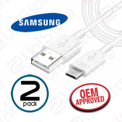 Original Samsung Galaxy S6 S7/Edge Fast Charging & Data Micro USB Cable - 2 Pack - Image 1 of 4