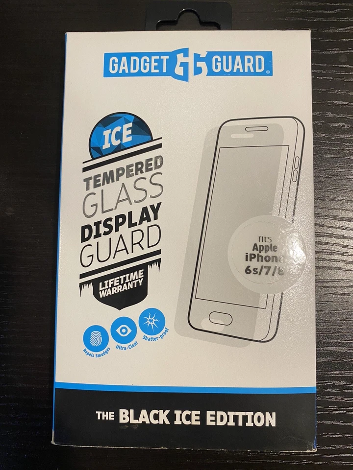 Gadget Guard Tempered Glass Screen Protector The Black Ice Edition iPhone 6s 7 8 - Image 1 of 2