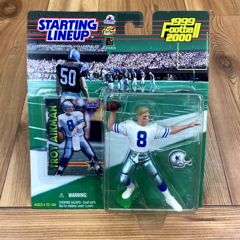 DEADSTOCK NEW Starting Lineup 2000 NFL Troy Aikman Dallas Cowboys Action Figure Cover