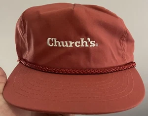 RARE Vintage Church's Chicken Trucker Mesh Snapback Hat Cap Fast Food Logo - Picture 1 of 5