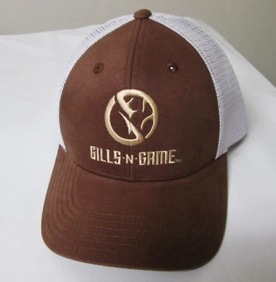 GILLS N GAME LOGO COPPER AND WHITE MESH EMBROIDERED FISHING HAT - Image 1 of 2