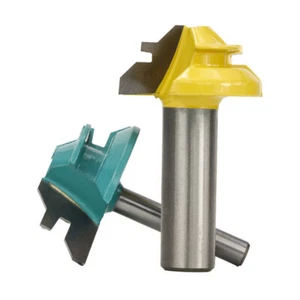 1/4"~12 Shank Lock Miter Router Bit 45 Degree Tenon Cutter Router Bit Tools - Picture 1 of 24