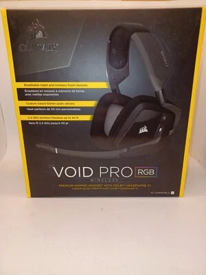 Corsair VOID PRO RGB Carbon Black Gaming Headset for PC (CA-9011152-NA) - Image 1 of 4