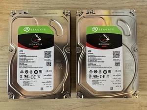 2x Seagate 4TB IronWolf NAS SATA 6Gb/s NCQ 64MB Cache 3.5" HDD ST4000VN008 = 8TB - Photo 1/3