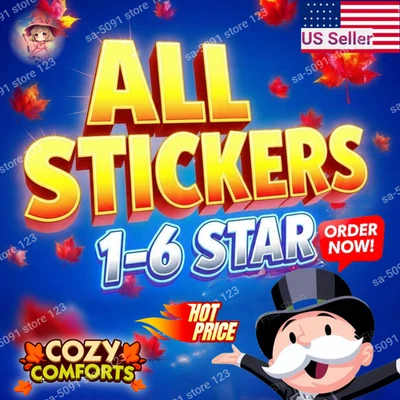 (Partner event Available) Monopoly Stickers Go 1- 6⭐CHEAPEST🔥SUPER FAST⚡24/7💬 - Image 1 of 2