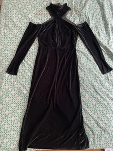 Reiss Velvet Evening Press Release Dress. Size 10. Grey/blue. - Picture 1 of 4