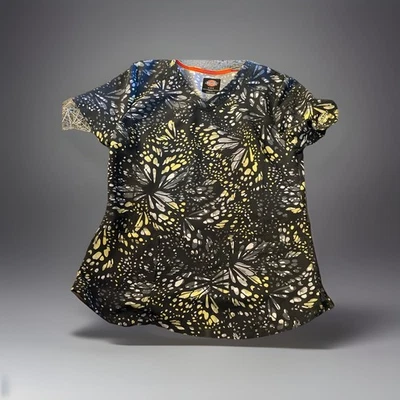 Exfoliante Dickies gris/amarillo fracturado Dynamix cuello en V talla mediana Foto 1 de 4