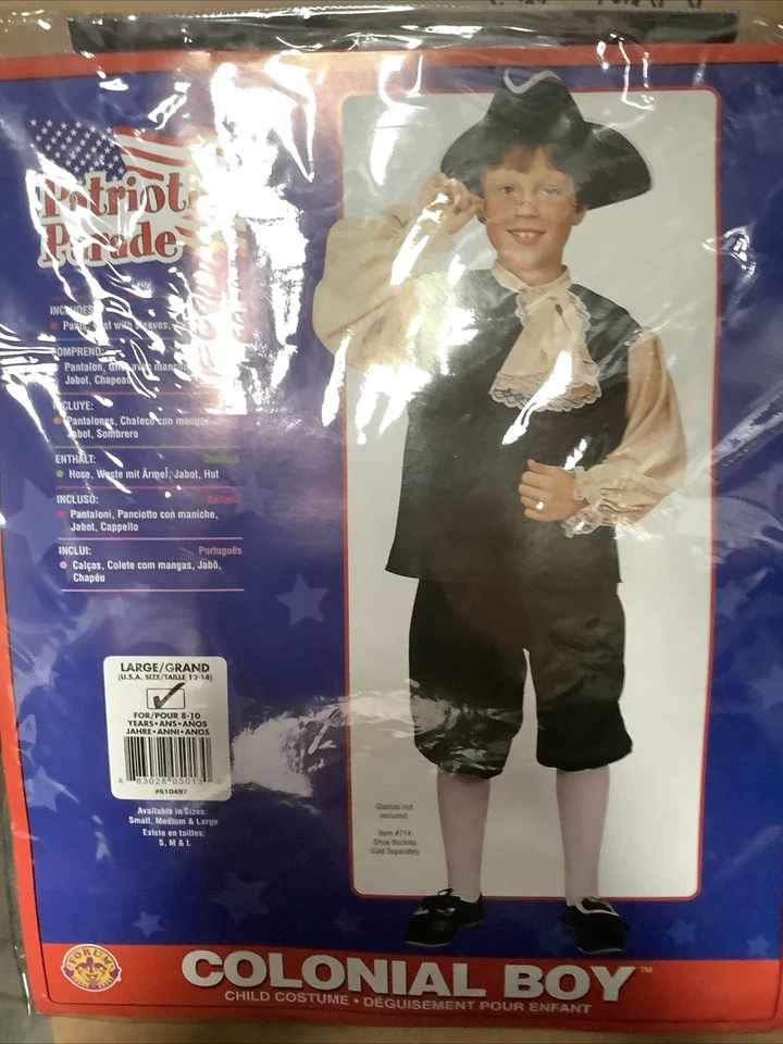 Nuevo Disfraz Colonial Americano Temprano Niño Niño Foto 1 de 1