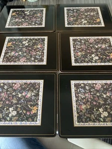Pimpernel Cork Back Placemats Kilburn Floral Set of 6 In Box 12" x 9" Vintage - Picture 1 of 11