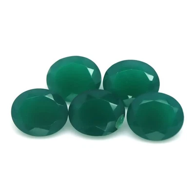 21,15 quilates. Sin calefacción 5 piezas ágata verde Botswana ovalada Foto 1 de 4