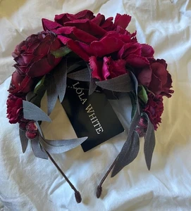 Diadema floral blanca Lola nueva con etiquetas corona de pelo rosas rojas talla única - Imagen 1 de 10